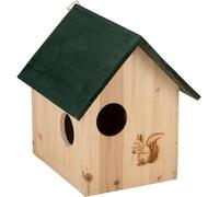 Lifetime Garden Caseta de alimentación para Ardilla, Accesorios de jardín, Caja Nido con 3 Aberturas, Incluye Gancho para Colgar, 25 x 26 x 28 cm