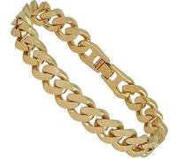 LIFETIME JEWELRY Pulsera de cadena de eslabones cubanos Miami de 12 mm para hombre, chapada en oro de 24 quilates, 18 cm, Metal, No aplicable