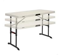 LIFETIME - Mesa Plegable portátil Cuadrada Catering Ultrarresistente, Medidas 122x61cm, Altura Ajustable, Peso 11 kg, Duradera y Resistente, Capacidad 4 Personas (92121)