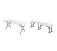 LIFETIME Pack Mesa plegable multiuso mas banco resistente plegable