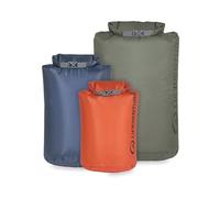 Lifeventure Bolsa Seca Ultraligera multipaquete, Tela siliconada Rip-Stop con Costuras Totalmente Selladas (5L, 10L, 25L), Tonos Tierra