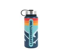 Lifeventure Botella de agua de acero inoxidable aislada al vacío de 1 litro con tapa de rosca a prueba de fugas y exterior recubierto de polvo, retro