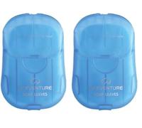 Lifeventure Jabón de Viaje Hojas de Lavado x50 Copos de Jabón de Papel Espumoso para el Hogar, Viajes, Camping, Senderismo y Actividades al Aire Libre (Paquete de 2)