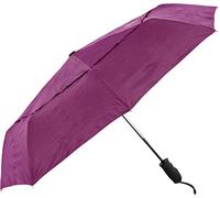 Lifeventure Paraguas de Viaje, Resistente al Viento con Tela Antidesgarro, Puño Ergonómico Engomado y Funda Protectora, Diseño Ligero, Plegable, Compacto, Cómodo, Morado