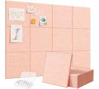 Lifewit 120x90 cm Tablones Decorativos/Fotográficos/Memorándum Grandes de Fieltro Adhesivo, 12 Pack Alternativa al Tablón de Corcho con 50 Chinchetas para la Oficina/Dormitorio/Decoración Mural, Rosa