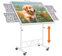 Lifewit 1500 PCS Mesa Puzzle Móvil con 4 Cajones, Tablero para Puzzle con Tapa, Estantes de Fieltro y Soportes Inclinables, Mesa de Rompecabezas Ajustable con Ruedas