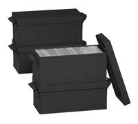 Lifewit 4 Piezas Cajas de Almacenamiento para CD Apilable, Caja Plegable con Tapa, Contenedor para hasta 120 CD (30 Cada uno), para Casa y Coche, Negro