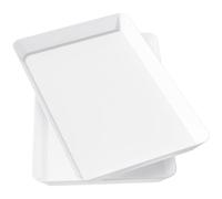 Lifewit Bandeja Cocina de Plástico, Bandejas para Servir Comida, Tabuleiro Decorativas para Fiestas, Tabuleiro Reutilizable Sin BPA para Aperitivos, Galletas, Donetes, 36.7 x 24 cm, Pack de 2, Negro