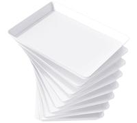 Lifewit Bandejas para Servir Comida, Bandeja Rectangular Decorativas para Cocina, Tabuleiro Plastico Reutilizable Sin BPA, para Fiestas, Baño, Mesa Dulce Accesorios, Blancos, 34,3 x 24 cm,Paquete de 8