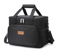 Lifewit Bolsa Termica Porta Alimentos 15L(24 Latas), Bolso Comida Trabajo Hombre y Mujer, Lunch Bag para Lonchera, Pequeña Bolsas Nevera Portatil para Playa, Viaje, Work, Negro