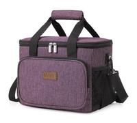 Lifewit Bolsa Termica Porta Alimentos 15L(24 Latas), Bolso Comida Trabajo Hombre y Mujer, Lunch Bag para Lonchera, Pequeña Bolsas Nevera Portatil para Playa, Viaje, Work, Violeta