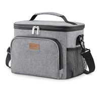Lifewit Bolsa Termica porta Alimentos 15L, Bolso Nevera Portátil Pequeña, Impermeable Bolsas Comida Trabajo para Hombre y Mujer, Lancheira Termicas para Playa, Picnic, Viaje, Gris