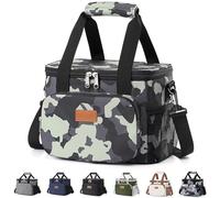 Lifewit Bolsa Termica Porta Alimentos 9L(12 Latas), Bolso Comida Trabajo Hombre y Mujer, Lunch Bag para Lonchera, Medio Bolsas Nevera Portatil para Playa, Viaje, Work, Camuflaje