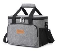 Lifewit Bolsa Termica Porta Alimentos 9L(12 Latas), Bolso Comida Trabajo Hombre y Mujer, Lunch Bag para Lonchera, Medio Bolsas Nevera Portatil para Playa, Viaje, Work, Gris