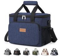 Lifewit Bolsa Termica Porta Alimentos 9L(12 Latas), Bolso Comida Trabajo Hombre y Mujer, Lunch Bag para Lonchera, Medio Bolsas Nevera Portatil para Playa, Viaje, Work, Azul Oscuro