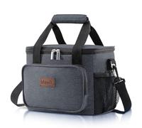 Lifewit Bolsa Termica Porta Alimentos 9L(12 Latas), Bolso Comida Trabajo Hombre y Mujer, Lunch Bag para Lonchera, Medio Bolsas Nevera Portatil para Playa, Viaje, Work, Gris Oscuro