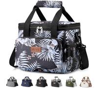Lifewit Bolsa Termica Porta Alimentos 9L(12 Latas), Bolso Comida Trabajo Hombre y Mujer, Lunch Bag para Lonchera, Medio Bolsas Nevera Portatil para Playa, Viaje, Work, Floral