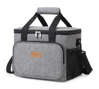 Lifewit Bolsa Termica Porta Alimentos 9L/15L/24L/33L, Bolso Comida Trabajo | Pequeña Bolsas Nevera Portatil con Bandoulière, Lunch Bag para Fiambrera para Playa,Viaje,Work,Camping,Colegio, Gris