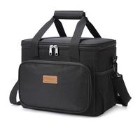 Lifewit Bolsa Termica Porta Alimentos 9L/15L/24L/33L, Bolso Comida Trabajo | Pequeña Bolsas Nevera Portatil con Bandoulière, Lunch Bag para Fiambrera para Playa,Viaje,Work,Camping,Colegio, Negro