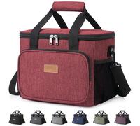 Lifewit Bolsa Termica Porta Alimentos 9L/15L/24L, Bolso Comida Trabajo | Pequeña Bolsas Nevera Portatil con Bandoulière, Lunch Bag para Fiambrera para Playa,Viaje,Work,Camping,Colegio, Burdeos