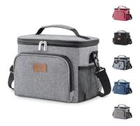 Lifewit Bolsa Termica porta Alimentos 9L, Bolso Nevera Portátil Pequeña, Impermeable Bolsas Comida Trabajo para Hombre y Mujer, Lancheira Termicas para Playa, Picnic, Viaje, Gris