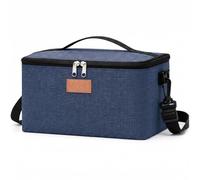 Lifewit Bolsa Termica Porta Alimentos, Bolso Comida Trabajo Hombre y Mujer, Plegable Lunch Bag para Lonchera, Medio Bolsas Nevera Portatil para Playa, Viaje, Work, Azul Oscuro, 6.4L