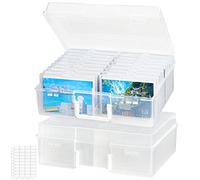 Lifewit Caja de Almacenamiento para Fotos de 10 x 15 cm, 18 Cajas 4R para Fotos, Organizador de Plástico para Semillas, Tarjetas, Manualidades, Multicolor, 2 Piezas