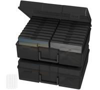 Lifewit Caja de Almacenamiento para Fotos de 10 x 15 cm, Maletín que Incluye 18 pcs Cajas para Fotos, Estuches Negro, Organizador de Plástico para Semillas, Tarjetas, Manualidades, 2 Unidades