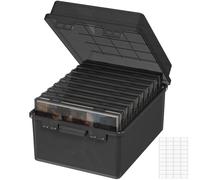 Lifewit Caja de Almacenamiento para Fotos de 13 x 18 cm, 9 Cajas 5R para Fotos, Organizador de Plástico con 1 Hoja de Etiqueta Adhesiva para Semillas, Tarjetas, Manualidades, Negro, 1 Pieza