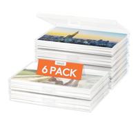 Lifewit Caja Organizadoras Fotos Plástico, Caja Almacenamiento con Fundas Interiores Fotos, Caixa Arrumação para Organizar Fotografías, Tarjeta, Imagen, Sello, 10 x 15 cm 4R, 6 Piezas