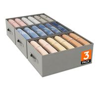 Lifewit Cajas Organizador de Armario Ropa, Plegables Separadores de Cajones, Colmeias Almacenamiento Gavetas con 6 Compartiments para Almacenar Camisetas/Pantalones/Suéteres, 42 x 27 x 17 cm, 3 Piezas