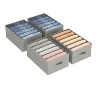 Lifewit Cajas Organizador de Armario Ropa, Plegables Separadores de Cajones, Colmeias Almacenamiento Gavetas con 6 Compartiments para Almacenar Camisetas/Pantalones/Suéteres, 42 x 27 x 17 cm, 4 Piezas