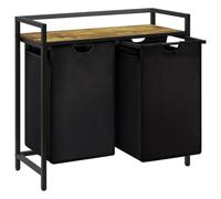 Lifewit Cesto de Lavandería 2 Secciones, 95 L con Estante y Bolsas Extraíbles, Clasificador para Cuarto de Lavado, Dormitorio, Baño, o Dormitorio en Negro