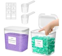 Lifewit Contenedor Detergente Polvo, Lavanderia Organizador, Pastillas Lavadora Caja de Almacenamiento de Plástico, Contenedores para Baño, Dispensador Detergente Lavadora, 2.7L, 2 Piezas