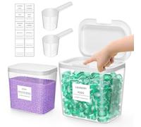 Lifewit Contenedor Detergente Polvo, Lavanderia Organizador, Pastillas Lavadora Caja de Almacenamiento de Plástico, Contenedores para Baño, Dispensador Detergente Lavadora, 2700 ml+4500 ml, 2 Piezas