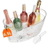 Lifewit Cubitera para Botellas Grande 6.5L, Enfriador de Botellas de Vino con Cuchara, Ice Bucket Portátil para Champanera, Cócteles, Cerveza, Bebidas 38 ×18×20 cm/15x7x8, Juego de 1