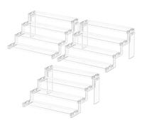 Lifewit Expositor de Acrílico de 4 Niveles, 3 Pack Organizador de Perfume, 30,5 cm Organizador de Plástico para Figuras, Cupcakes, Buffets, Postres, Esmalte de Uñas, Especias, Cosméticos, Transparente