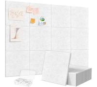 Lifewit Gran tablón de corcho adhesivo de fieltro, 120 x 90 cm - 12 paquetes, alternativa a la pared de corcho, tablero de visión decorativo, pared de fotos, tablero de pines y memorandos con 50 pines