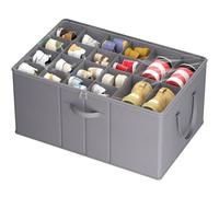 Lifewit Grande Caja Organizadora de Zapatos para 10-20 Pares, Organizador Plegable para Armario con Tapa Transparente, Base Reforzada para Botas, Tacones y Zapatillas, Gris