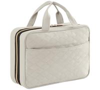 Lifewit Neceser Mujer Viaje, Bolsa de Maquillaje Organizador para Colgar, Grande Bolsas de Aseo con 4 Compartimentos Transparentes, Makeup Bag con Gancho, Mediano, Gris Claro