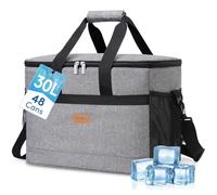 Lifewit Nevera Portatil 30L, Bolso Neveras Isotermica para Hombre, Grande Bolsas Termica Porta Alimentos, Cooler Bag Tela Plegable para Playa, Camping, Viaje, Trabajo, Picnic, Gris