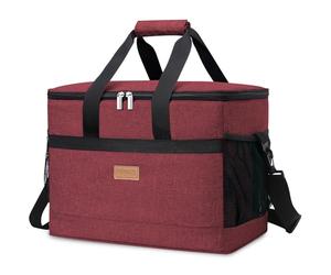 Lifewit Nevera Portatil 30L, Bolso Neveras Isotermica para Hombre, Grande Bolsas Termica Porta Alimentos, Cooler Bag Tela Plegable para Playa, Camping, Viaje, Trabajo, Picnic, Rojo Vino