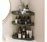 Lifewit Organizador de 3 Niveles para Encimera de Baño, Organizador de Plástico para Maquillaje y Cuidado de la Piel, Bandeja y Estante para Cosméticos en Dormitorio, Tocador, Cocina (Verde)