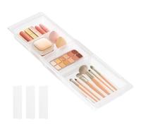 Lifewit Organizador de cajones, separador de cajones ajustable, 35,2-55,5 cm de largo y 4,7 cm de alto, organizador de plástico colgante para maquillaje, tocador, cocina, oficina, translúcido