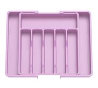 Lifewit Organizador de Cubiertos, Bandeja para Cubiertos Extensible, Cubertero para Cajón para Menaje, Organizador de Cubertería Ajustable para Cucharas Tenedores Cuchillos, Grande, Morado