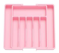 Lifewit Organizador de Cubiertos, Bandeja para Cubiertos Extensible, Cubertero para Cajón para Menaje, Organizador de Cubertería Ajustable para Cucharas Tenedores Cuchillos, Grande, Rosa