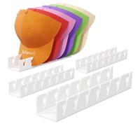 Lifewit Organizador Gorras 4 Piezas, Soporte para Gorras AcríLico sin Instalación para 28 Gorras de BéIsbol, Porta Gorras Multifunción para Armario, Dormitorio, Exhibición de Cómoda, Blanco