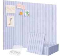 Lifewit Pizarra Adhesiva de Feltro 120 x 90 cm, Juego de 12 Pizarras Alternativas de Corcho, Pizarra Memo con 50 Chinchetas para la Oficina, la Cocina, la Habitación de los Niños, Azul bígaro