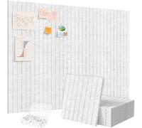 Lifewit Pizarra Adhesiva de Feltro 120 x 90 cm, Juego de 12 Pizarras Alternativas de Corcho, Pizarra Memo con 50 Chinchetas para la Oficina, la Cocina, la Habitación de los Niños, Gris