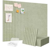 Lifewit Pizarra Adhesiva de Feltro 120 x 90 cm, Juego de 12 Pizarras Alternativas de Corcho, Pizarra Memo con 50 Chinchetas para la Oficina, la Cocina, la Habitación de los Niños, Verde